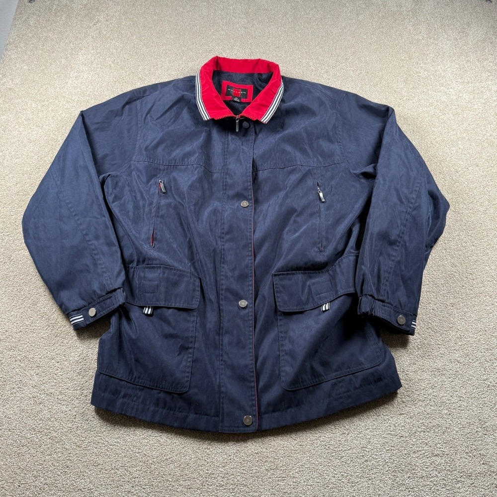 Gallery Navy Blue Women's XL Zip Front Lightweight Casual Jacket‎ No Hood